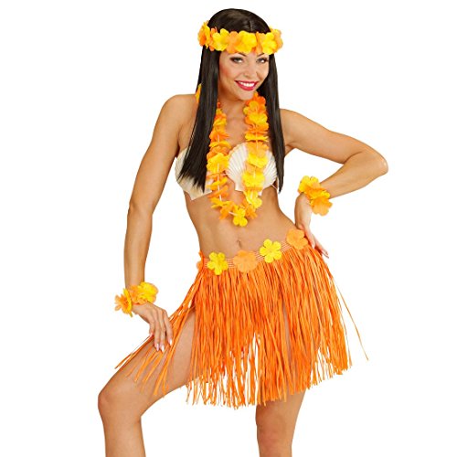 NET TOYS Hawaii Set orange Damen Aloha Kostüm Hawaiirock Armband Bastrock Halskette Kopfschmuck Blumenkette Hularock Schmuck Bast Rock Hawaiikette NET TOYS Hawaii Set orange Damen Aloha Kostüm Hawaiirock Armband Bastrock Halskette Kopfschmuck Blumenkette Hularock Schmuck Bast Rock Hawaiikette von NET TOYS