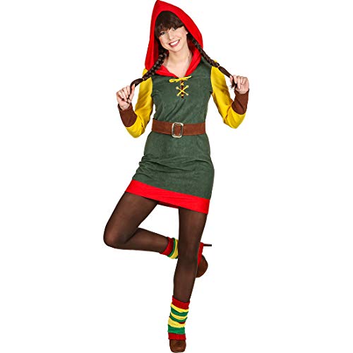 NET TOYS Hinreißendes Zwergen-Kostüm für Damen - Grün 38 (S) - Märchenhaftes Frauen-Outfit Weihnachts-Wichtel - Bestens geeignet für Fasching & Karneval von NET TOYS