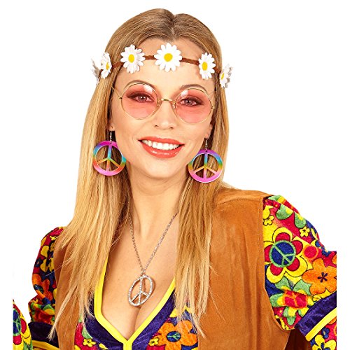 NET TOYS Hippie Kostüm Set mit Haarband, Ohrringe und Brille Flower Power Haarschmuck 60er Jahre Outfit Sixties Damenkostüm Accessoire Damen Mode Zubehör NET TOYS Hippie Kostüm Set mit Haarband, Ohrringe und Brille Flower Power Haarschmuck 60er Jahre Outfit Sixties Damenkostüm Accessoire Damen Mode Zubehör von NET TOYS