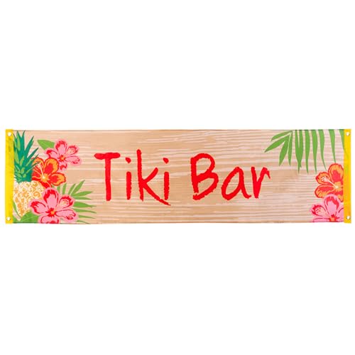 NET TOYS Hübsche Fahne Tiki Bar Südsee - Bunt 50 x 180 cm - Schicke Party-Deko Hängedekoration Hawaii für Innen und Außen NET TOYS Hübsche Fahne Tiki Bar Südsee - Bunt 50 x 180 cm - Schicke Party-Deko Hängedekoration Hawaii für Innen und Außen von NET TOYS