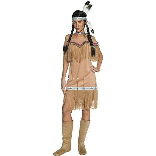 NET TOYS Indianerin Kostüm Pocahontas Indianerinnenkostüm Beige M 40/42 Westernkostüm Damenkostüm Indianer Damen Kostüm Indianerinkostüm von NET TOYS