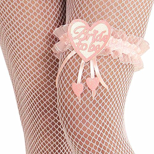 NET TOYS JGA Strumpfband Bride to Be Strapsband Strumpfhalter Braut Junggesellinnenabschied Zubehör Rüschenstrumpfband Hochzeit Bachelorette Kostüm Accessoire von NET TOYS