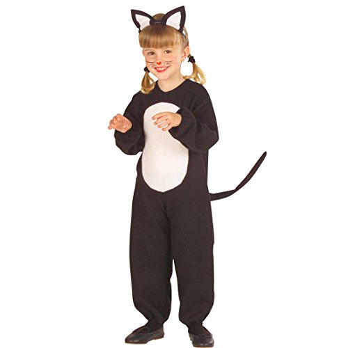 NET TOYS Katzen Kostüm Katzenkostüm Kinder 110 cm 3-4 Jahre Katze Kinderkostüm Kätzchen Overall mit Ohren Tierkostüm Cat Tier Jumpsuit Kleinkinder Karneval Kostüme Mädchen von NET TOYS