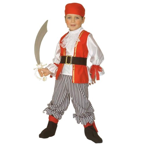 NET TOYS Kinder Piraten Kostüm Seeräuber Korsar Freibeuter der Meere 110cm Karnevalkostüm von NET TOYS