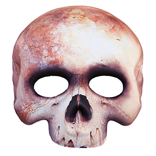 NET TOYS Kinnlose Totenkopf Maske - Beige - Unheimliche Party-Maskerade Gruselige Skull Halb-Maske Skelett - Perfekt geeignet für Halloween & Mottoparty von NET TOYS