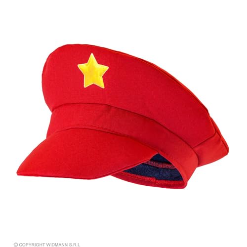 NET TOYS Kultige Super Mario Mütze - Rot-Gelb - Angesagte Party-Kopfbedeckung Klempner Hut von NET TOYS
