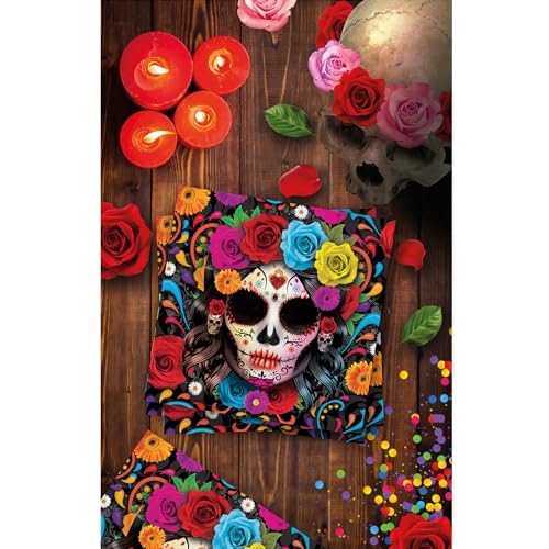 NET TOYS La Catrina Servietten - Bunt 33x33cm - Schaurige Party-Dekoration Tag der Toten Tischservietten - Day of The Dead Papier-Servietten für Halloween & Horror-Party NET TOYS La Catrina Servietten - Bunt 33x33cm - Schaurige Party-Dekoration Tag der Toten Tischservietten - Day of The Dead Papier-Servietten für Halloween & Horror-Party von NET TOYS