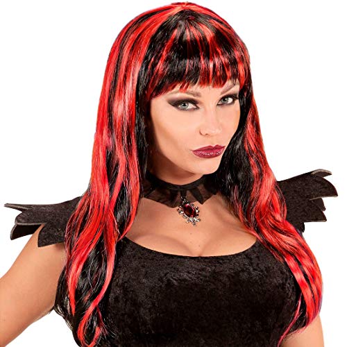 NET TOYS Lange Damen-Perücke Vampirin - Schwarz-Rot - Extravagante Party-Verkleidung Dämonin Hexenperücke mit Strähnen - EIN Highlight für Halloween & Karneval NET TOYS Lange Damen-Perücke Vampirin - Schwarz-Rot - Extravagante Party-Verkleidung Dämonin Hexenperücke mit Strähnen - EIN Highlight für Halloween & Karneval von NET TOYS