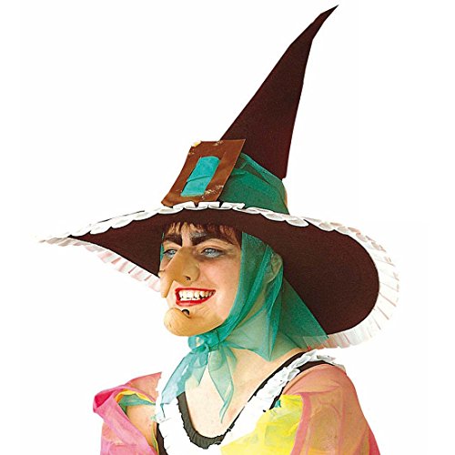 NET TOYS Lange Hexennase mit Warze Hexe Nase Witch Warzennase Grusel Hakennase Böse Zauberin Gumminase Halloween Kostüm Zubehör von NET TOYS