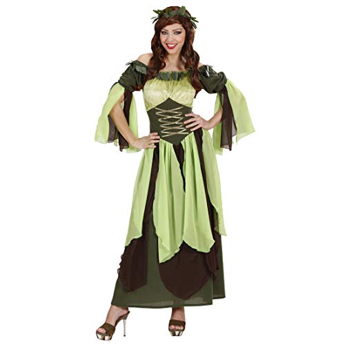 NET TOYS Langes Frauen-Kostüm Fee | Grün-Braun in Größe S (34/36) | Märchenhaftes Damen-Kleid Wald-Elfe | EIN Blickfang für Fasching & Karneval von NET TOYS