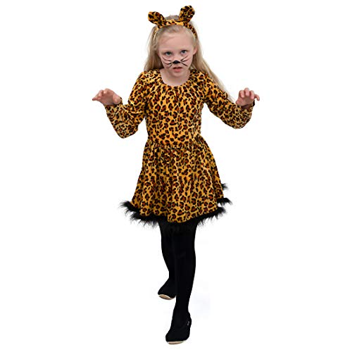 NET TOYS Leoparden-Kostüm für Kinder, Braun-Schwarz 140, 8-9 Jahre, Karneval Mädchen Verkleidung Wildkatze mit Body, Rock & Haarreifen NET TOYS Leoparden-Kostüm für Kinder, Braun-Schwarz 140, 8-9 Jahre, Karneval Mädchen Verkleidung Wildkatze mit Body, Rock & Haarreifen von NET TOYS