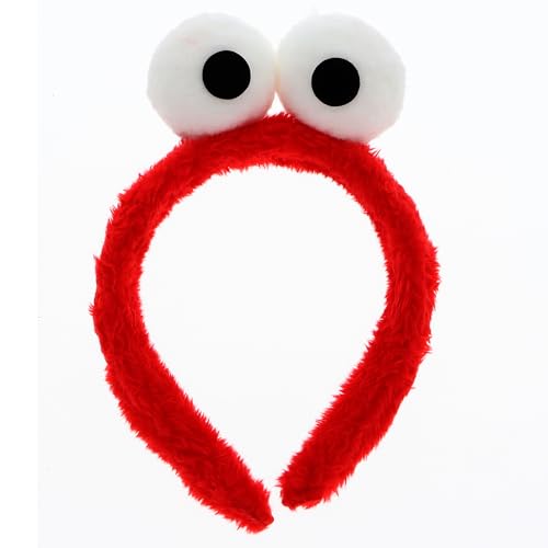 NET TOYS Lustiger Haarreif Monster mit Augen - Rot - Origineller Party-Kopfschmuck Haarschmuck Krümelmonster von NET TOYS
