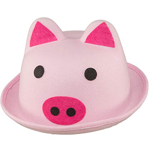 NET TOYS Lustiger Schweinchen-Hut für Erwachsene | Rosa in Größe KW 58 | Ausgefallenes Männer-Hut Schwein geeignet für Karneval & Junggesellenabschied von NET TOYS
