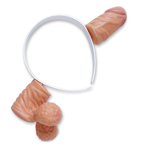 NET TOYS Lustiger Willy-Haarreif | Hautfarben | Ausgefallener Damen-Kopfschmuck JGA Accessoire Lümmel | Perfekt angezogen für Junggesellinnenabschied & Bad Taste Party von NET TOYS