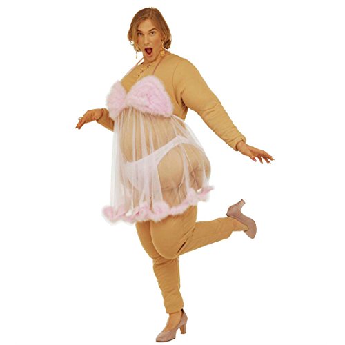 NET TOYS Lustiges Ausgefallenes Fett Boy Fett Girl Kostüm Dicke Stripperin Frau Faschingskostüm Karnevalskostüm von NET TOYS