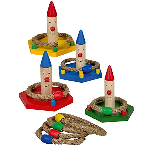 NET TOYS Lustiges Wurfspiel im Freien - Bunt 12-TLG (4 x Basis, 8 x Ringe), Basis: 12x12x1,5 cm - Cooles Kinder-Gartenspielzeug Ringe werfen - Genau richtig für Kindergeburtstag & Kinderfest von NET TOYS