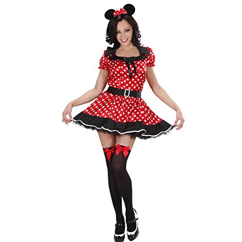NET TOYS Mini Mouse Damen Kostüm Mauskostüm M 38/40 Maus Mäuschen Pünktchen Kleid Mäusekostüm Tierkostüm Verkleidung Faschingskostüm von NET TOYS