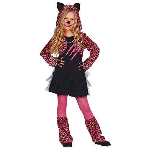 NET TOYS Niedliches Katzenkostüm für Mädchen - Pink-Schwarz 10-12 Jahre, 142-148 cm - Entzückende Kinder-Verkleidung Kinderkostüm Katze - Perfekt geeignet für Fasching & Karneval von NET TOYS