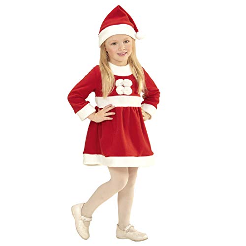 NET TOYS Niedliches Weihnachts-Kostüm für Kinder | Rot-Weiß in Größe 98, 1-2 Jahre | Hinreißendes Mädchen-Kleid Kleine Miss Santa | Perfekt geeignet für Weihnachten & Heiligabend von NET TOYS