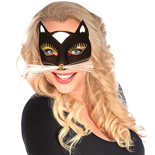 NET TOYS Originelle Katzenmaske für Frauen - Schwarz - Aufregende Damen-Maskerade Augenmaske Mieze-Katze - Genau richtig für Fasching & Fastnacht von NET TOYS