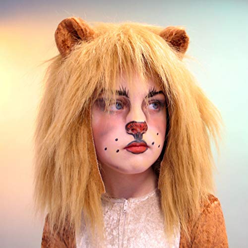 NET TOYS Originelle Löwen-Mütze für Kinder - Braun - Hinreißendes Kinder-Kostüm-Zubehör Tiermütze Löwe mit Haaren und Ohren - Perfekt angezogen für Kinder-Fasching & Karneval von NET TOYS