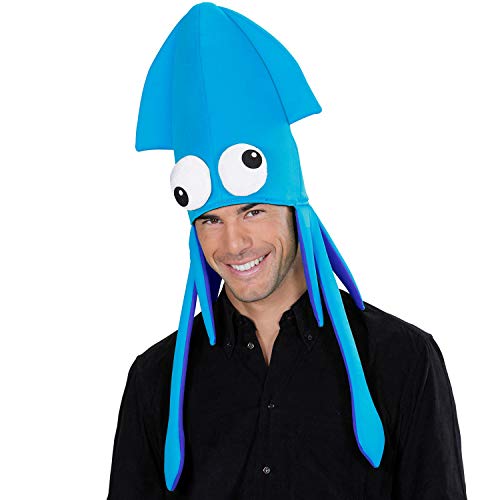 NET TOYS Origineller Oktopus-Mütze für Damen & Herren - Blau - Witzige Unisex-Kopfbedeckung Fischhut Tintenfisch - Bestens geeignet für Kostümfest & Straßenkarneval von NET TOYS