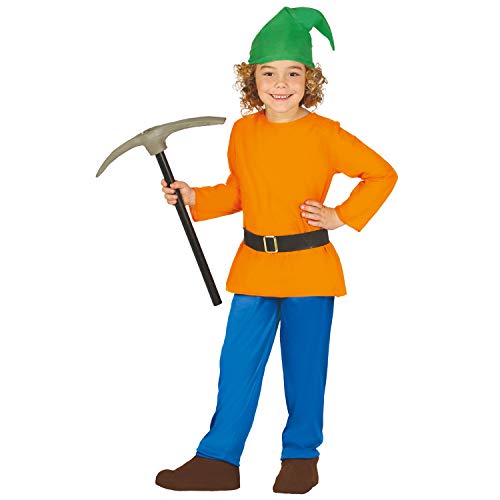 NET TOYS Originelles Zwergen-Kostüm für Kinder - Orange-Blau 3-4 Jahre, 95-100 cm - Hübsche Kinder-Verkleidung Gnom Kinderkostüm Kobold - EIN Highlight für Fasching & Karneval von NET TOYS