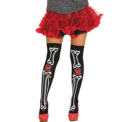 NET TOYS Overknees La Catrina Strümpfe Dia de los Muertos Überkniestrümpfe Sugar Skull Damenstrümpfe Tag der Toten Kostümzubehör Calavera Halloween Kniestrümpfe Damen NET TOYS Overknees La Catrina Strümpfe Dia de los Muertos Überkniestrümpfe Sugar Skull Damenstrümpfe Tag der Toten Kostümzubehör Calavera Halloween Kniestrümpfe Damen von NET TOYS