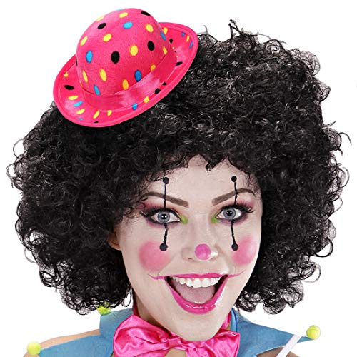 NET TOYS Partyhütchen für Erwachsene mit Punkten | Pinker Samt | Witzige Party-Kostümierung Mini-Hut Melone Clown | EIN Blickfang für Fastnacht & Karneval von NET TOYS