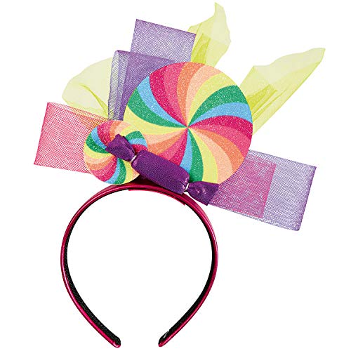 NET TOYS Pastelliger Haarreif Candy Girl für Erwachsene - Entzückender Damen-Haarschmuck zum Lollipop-Kostüm - Wie geschaffen für Karneval & Mottoparty von NET TOYS
