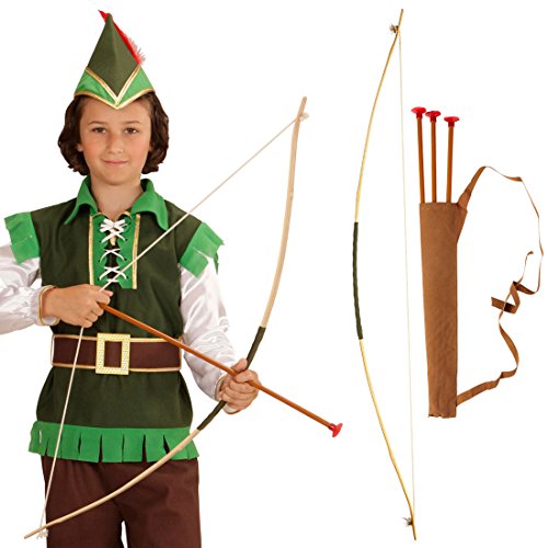 NET TOYS Pfeil und Bogen für Kinder Robin Hood Set Kinderbogen mit Köcher Indianer Pfeilbogen Bogenschießen Bogenschütze Kostüm Zubehör NET TOYS Pfeil und Bogen für Kinder Robin Hood Set Kinderbogen mit Köcher Indianer Pfeilbogen Bogenschießen Bogenschütze Kostüm Zubehör von NET TOYS