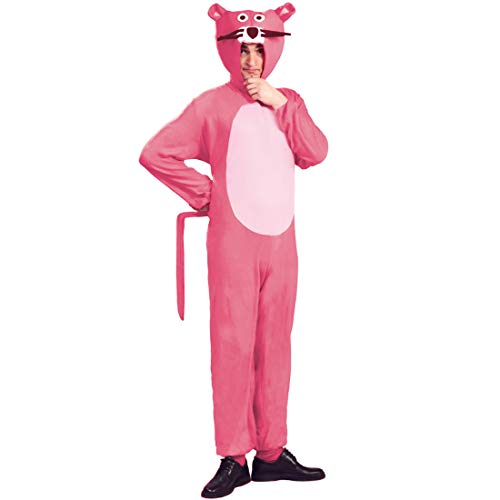NET TOYS Pink Panther Kostüm | Rosa in Größe L (52/54) | Originelles Unisex-Outfit Paulchen Panther geeignet für Straßenkarneval & Après-Ski von NET TOYS