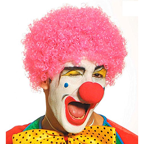 NET TOYS Pinke Clown Perücke Clownsperücke Kasper Karneval Fasching Karnevalsperücke Narr Kostüm Zubehör pink rosa, Einheitsgröße, Kunsthaar von NET TOYS