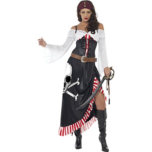 NET TOYS Piratenkostüm Damen Piratin Kostüm L 44/46 Piratinnenkostüm Seeräuber Verkleidung Piratenbraut Kleid Freibeuter Faschingskostüm von NET TOYS