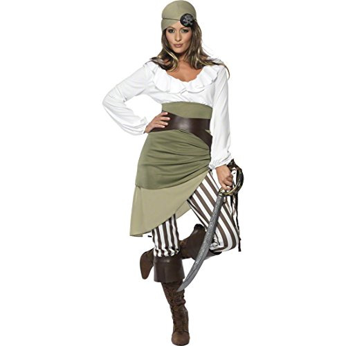 NET TOYS Piratin Kostüm L 44/46 Damen Piraten Kostüm Freibeuterin Seeräuberin Piratinkostüm von NET TOYS