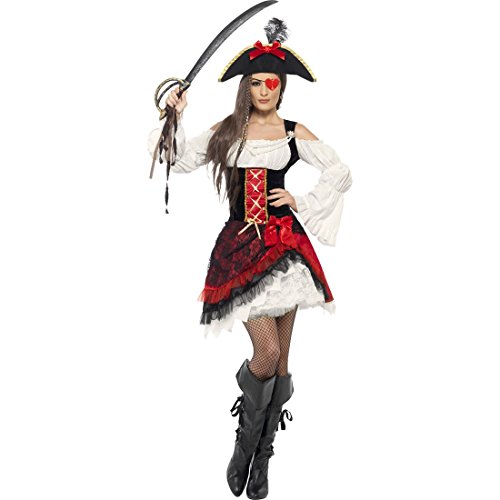 NET TOYS Piratin Kostüm Piratenkostüm Damen S 36/38 Piratinnenkostüm Piratenkleid Piratinkostüm Barock Kleid von NET TOYS