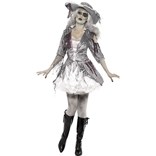 NET TOYS Piratin Zombiekostüm, M 40/42 Halloweenkostüm Geister-Pirat, Seeräuber Damenkostüm, Karneval Piratenbraut von NET TOYS
