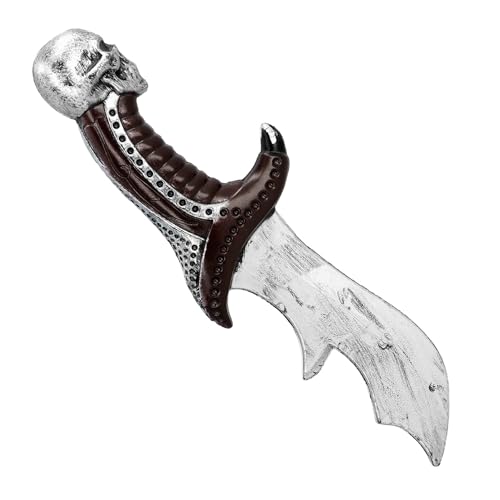 NET TOYS Praktischer Piraten Dolch - Grau 29cm - Originelles Unisex-Kostüm-Zubehör Fake-Messer mit Totenkopf NET TOYS Praktischer Piraten Dolch - Grau 29cm - Originelles Unisex-Kostüm-Zubehör Fake-Messer mit Totenkopf von NET TOYS