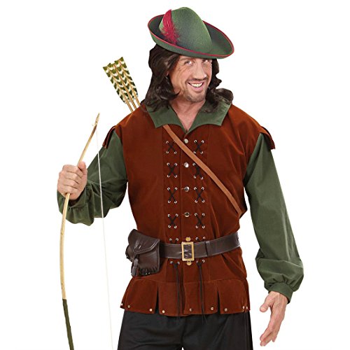 NET TOYS Robin Hood Hut Mittelalter Kopfbedeckung grün Karnevalshut Faschingshut Fasching Karneval Räuber von NET TOYS
