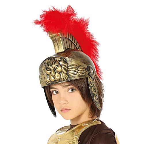 NET TOYS Römer-Helm für Kinder | Gold-Rot | Außergewöhnliches Jungen-Kostüm-Zubehör Centurio geeignet für Fasching & Karneval von NET TOYS