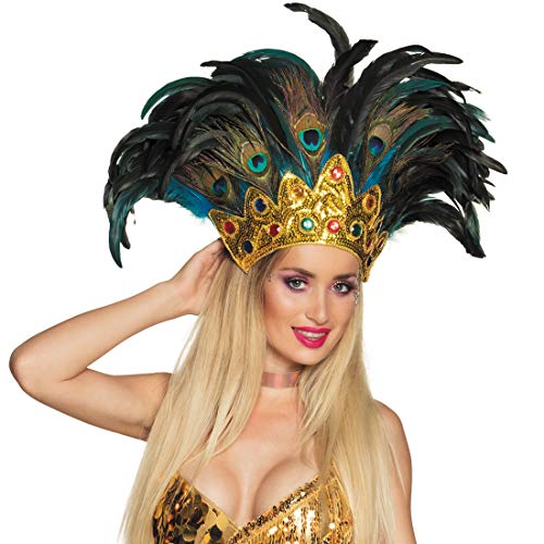 NET TOYS Samba-Kopfschmuck mit Pfauenfedern | Bunt | Aufregender Damen-Haarschmuck Karneval in Rio geeignet für Fasching & Karneval NET TOYS Samba-Kopfschmuck mit Pfauenfedern | Bunt | Aufregender Damen-Haarschmuck Karneval in Rio geeignet für Fasching & Karneval von NET TOYS