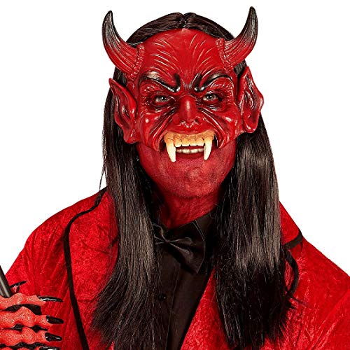 NET TOYS Schaurige Teufelsmaske mit Hörnern - Rot - Gruselige Party-Maskerade Dämon - Genau richtig für Halloween & Horror-Party NET TOYS Schaurige Teufelsmaske mit Hörnern - Rot - Gruselige Party-Maskerade Dämon - Genau richtig für Halloween & Horror-Party von NET TOYS