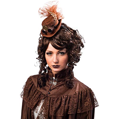 NET TOYS Schicker Steampunk-Mini-Hut mit Federn für Frauen | Braun | Hochwertiges Damen-Kostüm-Zubehör Viktorianischer Kopfschmuck | Ideal für Fastnacht & Halloween NET TOYS Schicker Steampunk-Mini-Hut mit Federn für Frauen | Braun | Hochwertiges Damen-Kostüm-Zubehör Viktorianischer Kopfschmuck | Ideal für Fastnacht & Halloween von NET TOYS