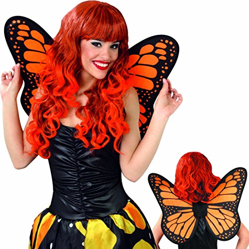 NET TOYS Schmetterlingsflügel Feenflügel schwarz-orange Elfenflügel Schmetterling Flügel Fee Feenkostüm Accessoire Elfenkostüm Zubehör von NET TOYS