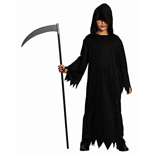NET TOYS Schwarze Kutte Halloween Gewand Kinder 140 cm 8-9 Jahre Sensenmann Kostüm Geist Mittelalter Mönchskutte Henker Umhang Gevatter Tod Grim Reaper Robe Karneval Kostüme NET TOYS Schwarze Kutte Halloween Gewand Kinder 140 cm 8-9 Jahre Sensenmann Kostüm Geist Mittelalter Mönchskutte Henker Umhang Gevatter Tod Grim Reaper Robe Karneval Kostüme von NET TOYS