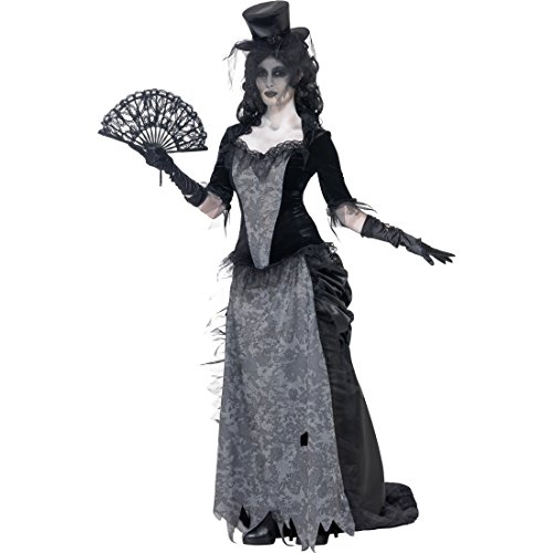 NET TOYS Schwarze Witwe Damenkostüm Geist Kostüm L 44/46 Gothic Zombie Geisterkostüm Geister Frau Halloweenkostüm Gespenst Faschingskostüm Halloween Horrorkostüm Karneval Kostüme Damen von NET TOYS