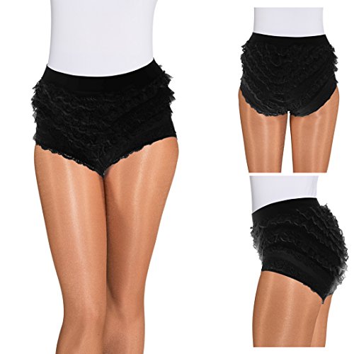 NET TOYS Schwarzer Rüschenslip Rüschenhöschen XXL/XXXL 50/56, Rüschenunterhose Spitzenhöschen Funkenmariechen, Tanzmariechen Rüschenschlüpfer, 1 Damen Slip NET TOYS Schwarzer Rüschenslip Rüschenhöschen XXL/XXXL 50/56, Rüschenunterhose Spitzenhöschen Funkenmariechen, Tanzmariechen Rüschenschlüpfer, 1 Damen Slip von NET TOYS