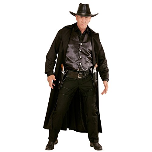 NET TOYS Schwarzer doppelter Pistolenhalfter mit Western Cowboygürtel Cowboy Gürtel Colt Sheriff Pistolen Pistolenhalterung Waffengürtel Colttasche Pistolenholster Kostüm Zubehör von NET TOYS