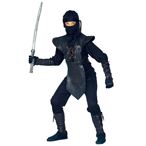 NET TOYS Schwarzes Ninjakostüm für Kinder Ninja Kostüm schwarz 158 cm 11-13 Jahre Ninjaanzug Kinderkostüm Samurai Asiatischer Krieger von NET TOYS