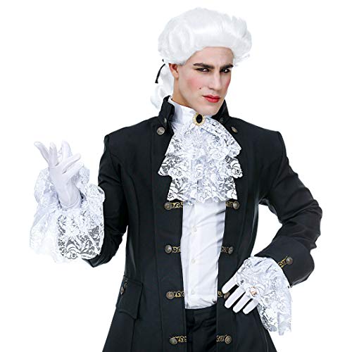 NET TOYS Spitzen-Jabot mit passenden Manschetten | 3-teilig in weiß | Elegantes Herren-Kostüm-Zubehör Rokoko Rüschen-Kragen mit Armstulpen | Perfekt angezogen für Mottoparty & Maskenball NET TOYS Spitzen-Jabot mit passenden Manschetten | 3-teilig in weiß | Elegantes Herren-Kostüm-Zubehör Rokoko Rüschen-Kragen mit Armstulpen | Perfekt angezogen für Mottoparty & Maskenball von NET TOYS